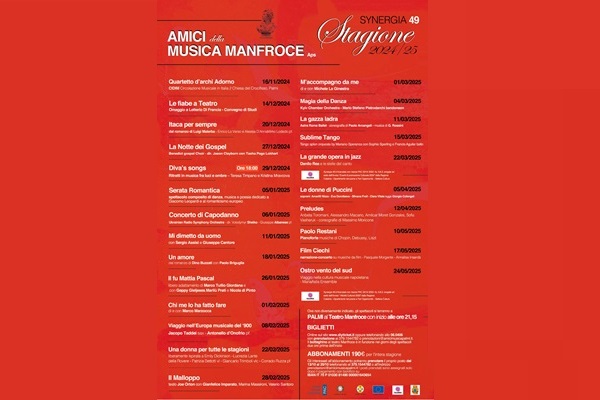 SYNERGIA 49 - Stagione 2024/2025 Teatro Manfroce